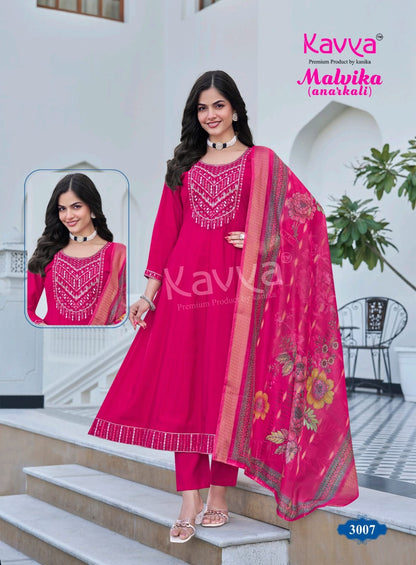 Malvika Vol 3 Kavya Roman Silk Readymade Anarkali Suits Supplier India
