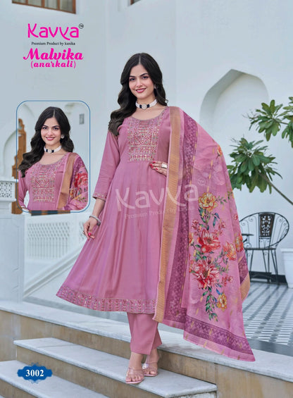 Malvika Vol 3 Kavya Roman Silk Readymade Anarkali Suits Supplier India