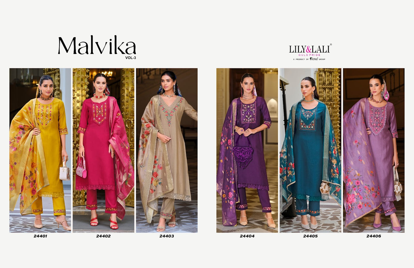 Malvika Vol 3 Lily Lali Viscose Readymade Pant Style Suits Manufacturer Gujarat