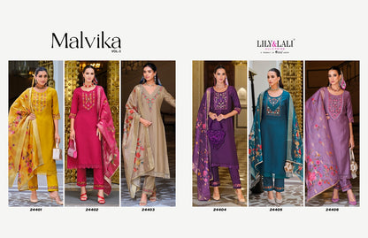 Malvika Vol 3 Lily Lali Viscose Readymade Pant Style Suits Manufacturer Gujarat