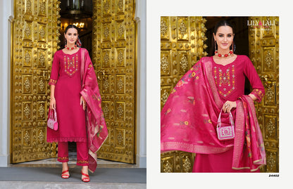 Malvika Vol 3 Lily Lali Viscose Readymade Pant Style Suits Manufacturer Gujarat