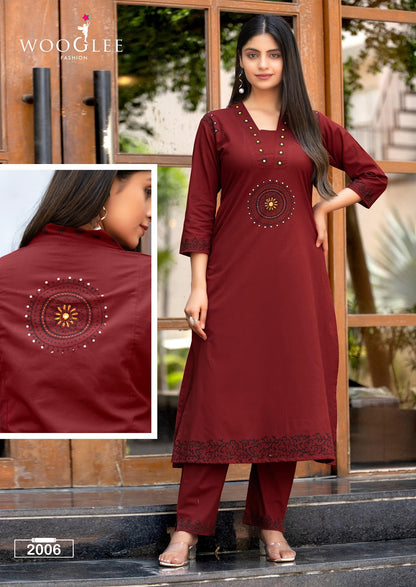 Malvika Wooglee Cotton Kurti Pant Set Supplier Ahmedabad