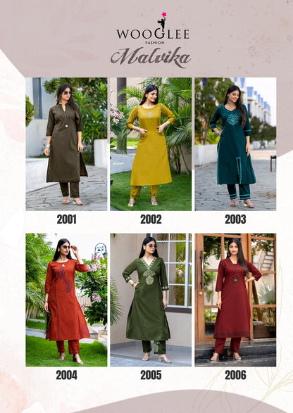 Malvika Wooglee Cotton Kurti Pant Set Supplier Ahmedabad