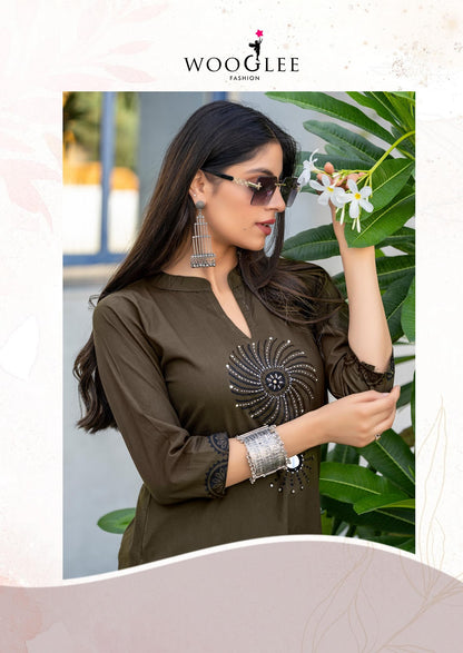 Malvika Wooglee Cotton Kurti Pant Set Supplier Ahmedabad
