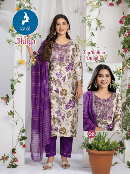 Malya Kaya Vertican Readymade Pant Style Suits Wholesaler Ahmedabad