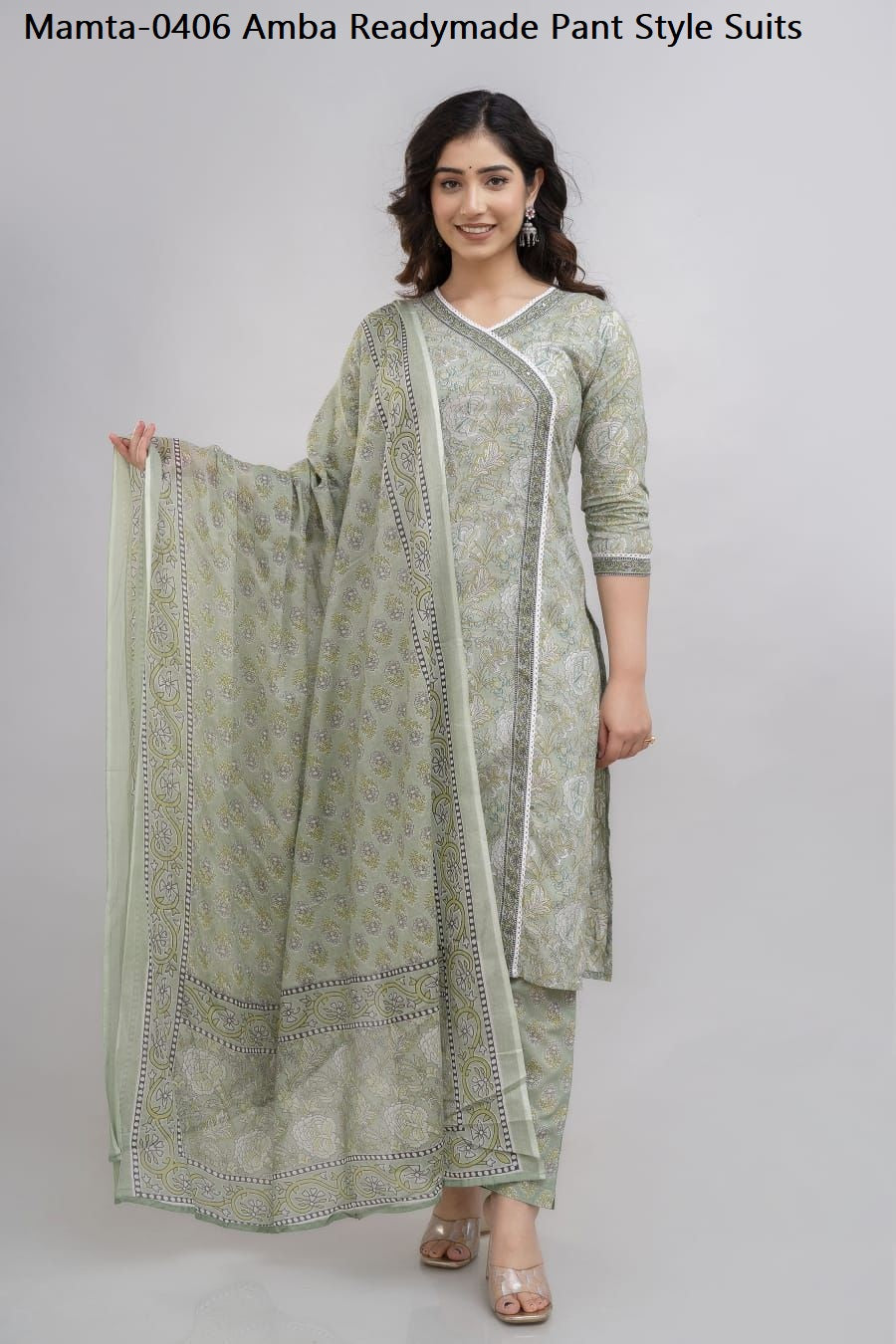 Mamta-0406 Amba Pure Cotton Readymade Pant Style Suits Wholesaler India