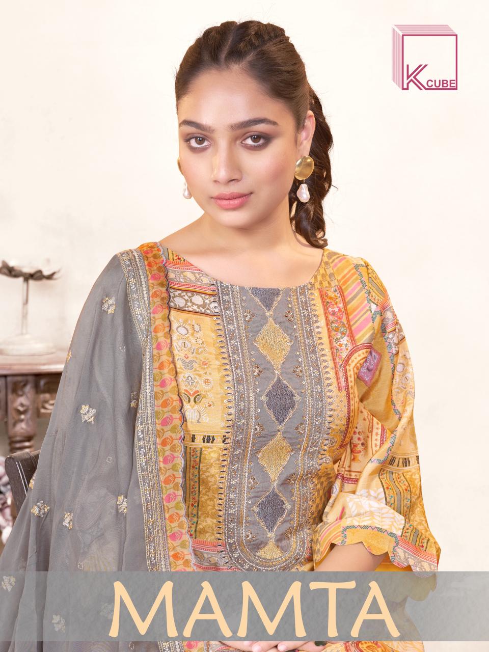 Mamta 1076 K Cube Muslin Silk Plazzo Style Suits Exporter