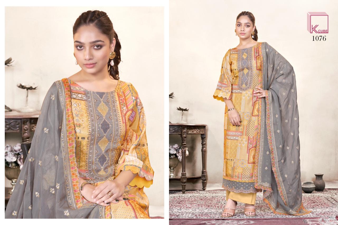 Mamta 1076 K Cube Muslin Silk Plazzo Style Suits Exporter