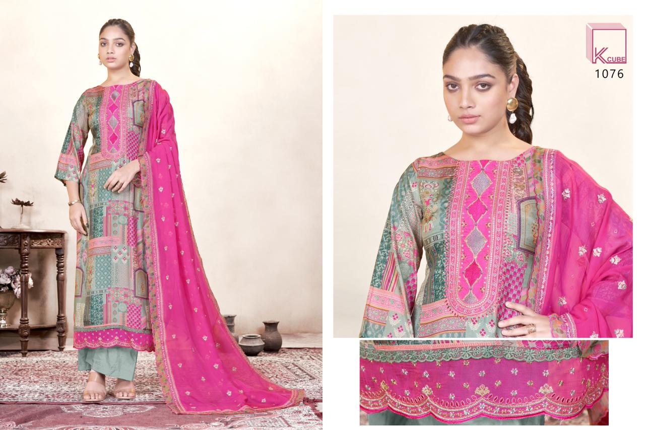 Mamta 1076 K Cube Muslin Silk Plazzo Style Suits Exporter