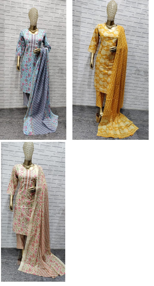 Mamta 2 Amba Pure Cotton Readymade Pant Style Suits Exporter Gujarat