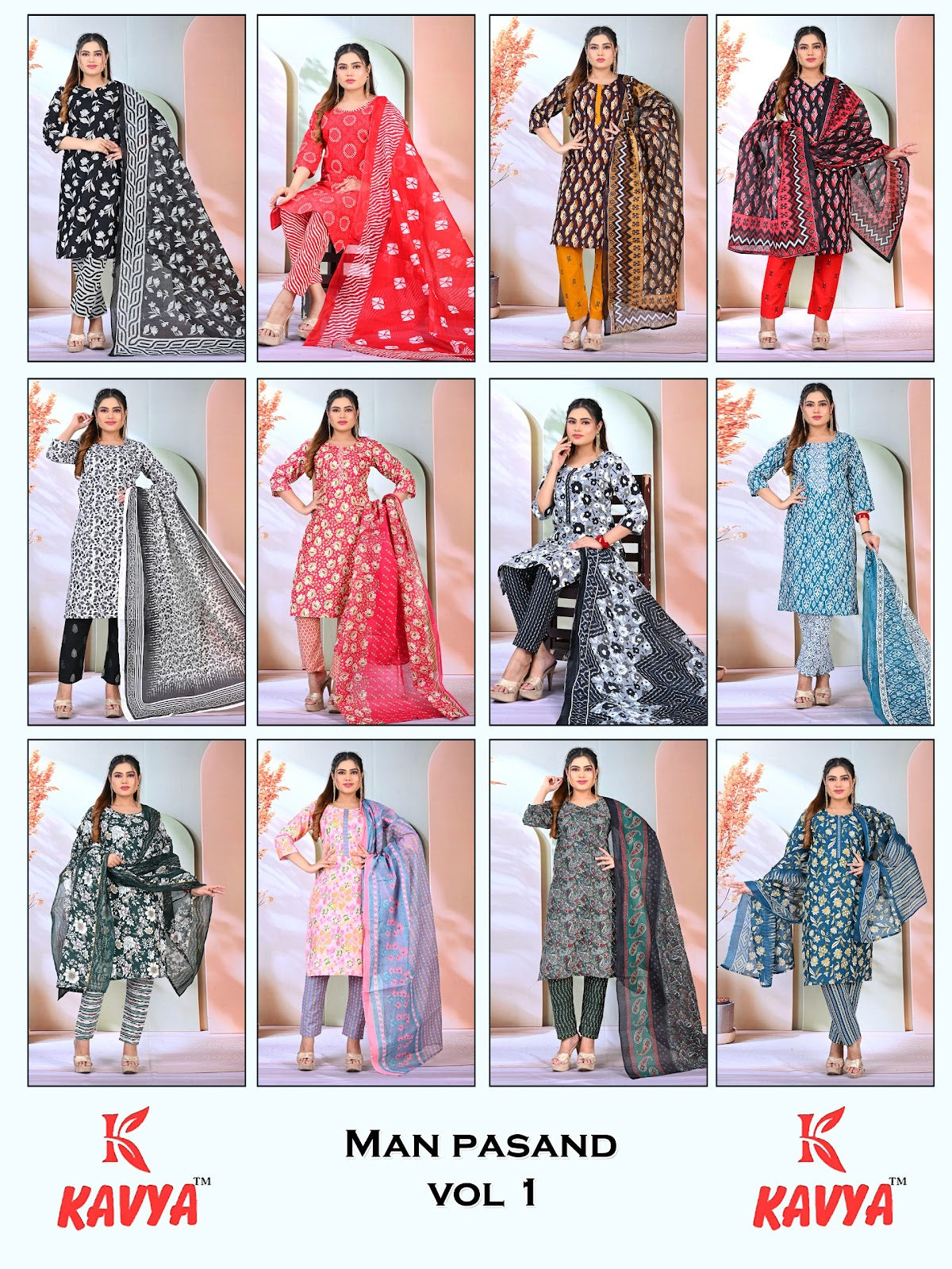 Man Pasand Vol 1 Kavya Pt Readymade Cotton Pant Suits Exporter Ahmedabad