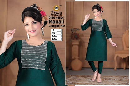 Manali Zoya Two Tone Knee Length Kurtis Exporter India