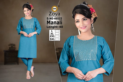 Manali Zoya Two Tone Knee Length Kurtis Exporter India