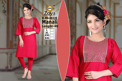 Manali Zoya Two Tone Knee Length Kurtis Exporter India