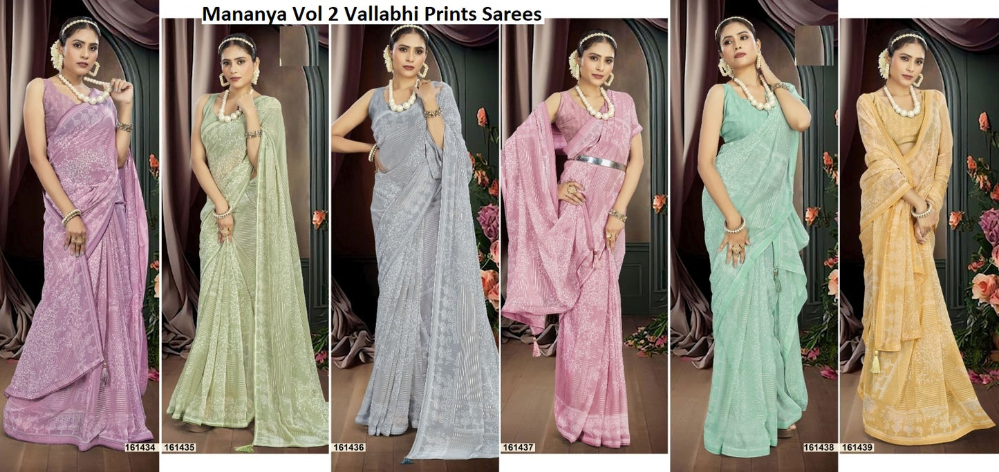 Mananya Vol 2 Vallabhi Prints Georgette Sarees Wholesaler India