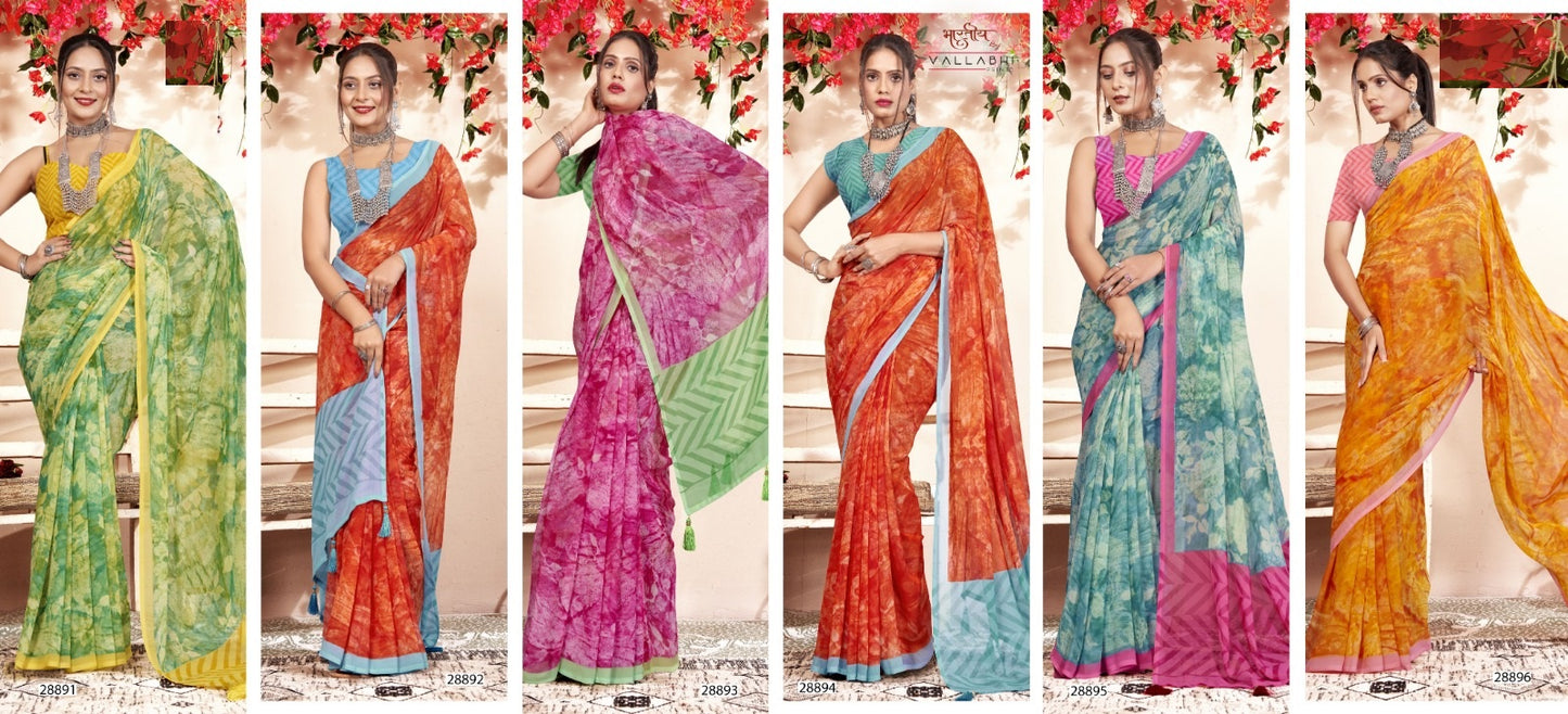 Manasvi Vol 10 Vallabhi Prints Georgette Sarees Exporter Gujarat