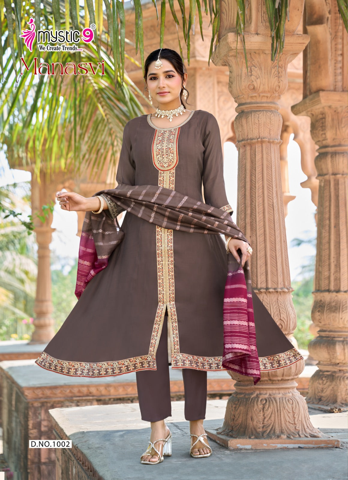 Manasvi Vol 1 Mystic 9 Chanderi Readymade Anarkali Suits Wholesaler Ahmedabad