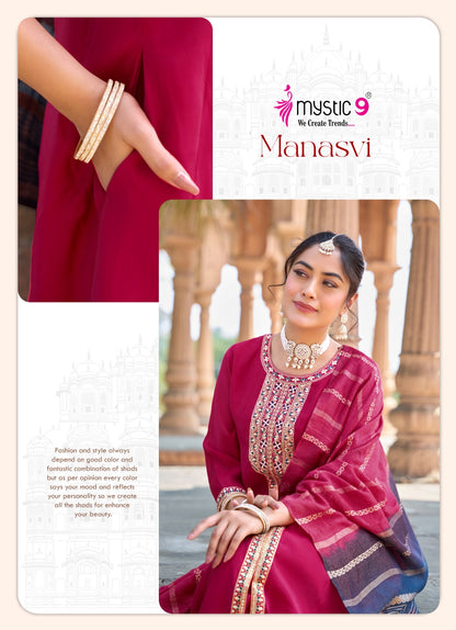 Manasvi Vol 1 Mystic 9 Chanderi Readymade Anarkali Suits Wholesaler Ahmedabad