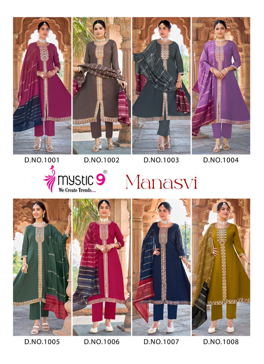 Manasvi Vol 1 Mystic 9 Chanderi Readymade Anarkali Suits Wholesaler Ahmedabad