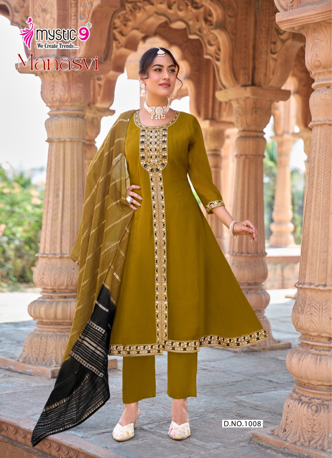 Manasvi Vol 1 Mystic 9 Chanderi Readymade Anarkali Suits Wholesaler Ahmedabad