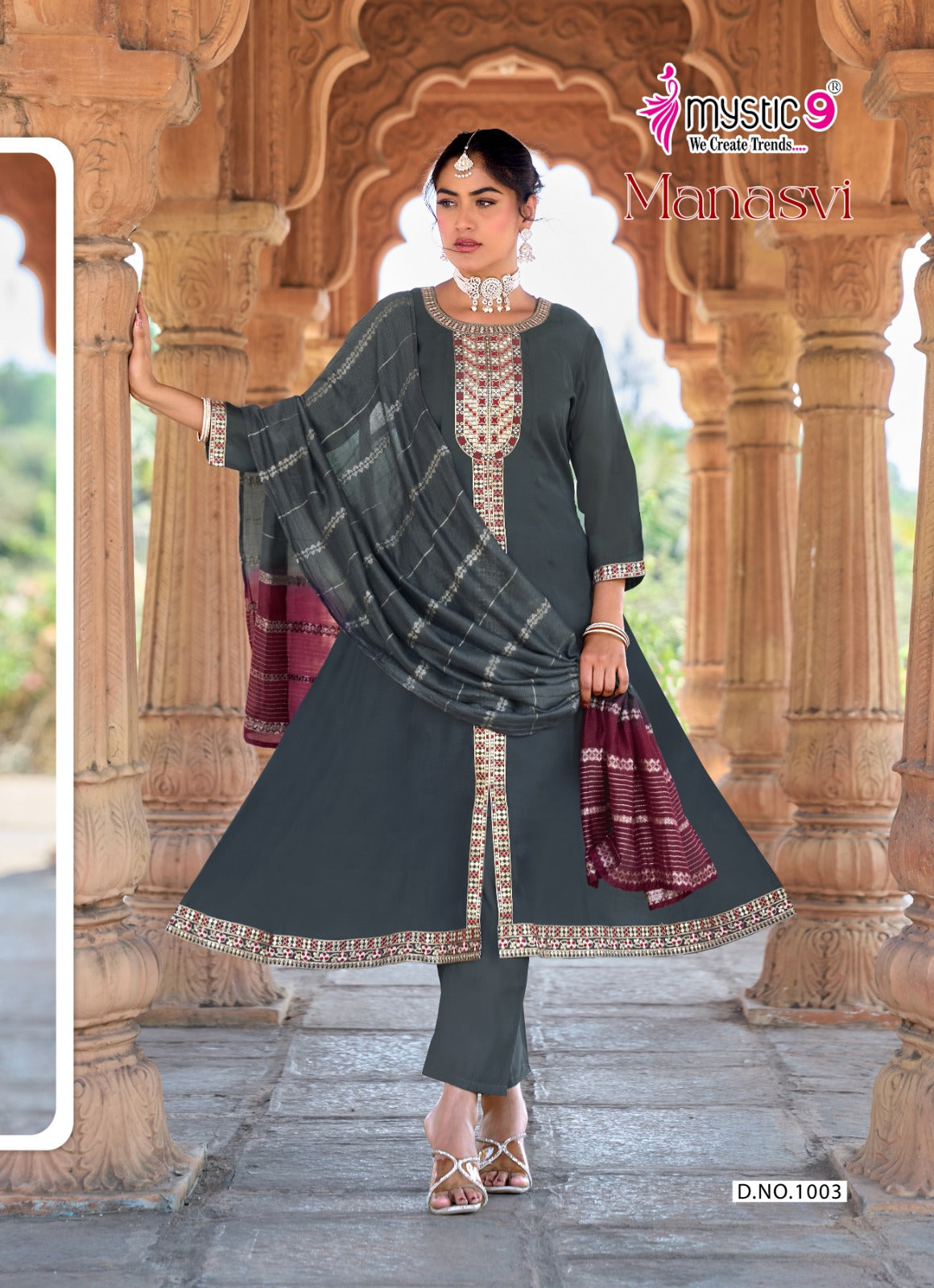 Manasvi Vol 1 Mystic 9 Chanderi Readymade Anarkali Suits Wholesaler Ahmedabad