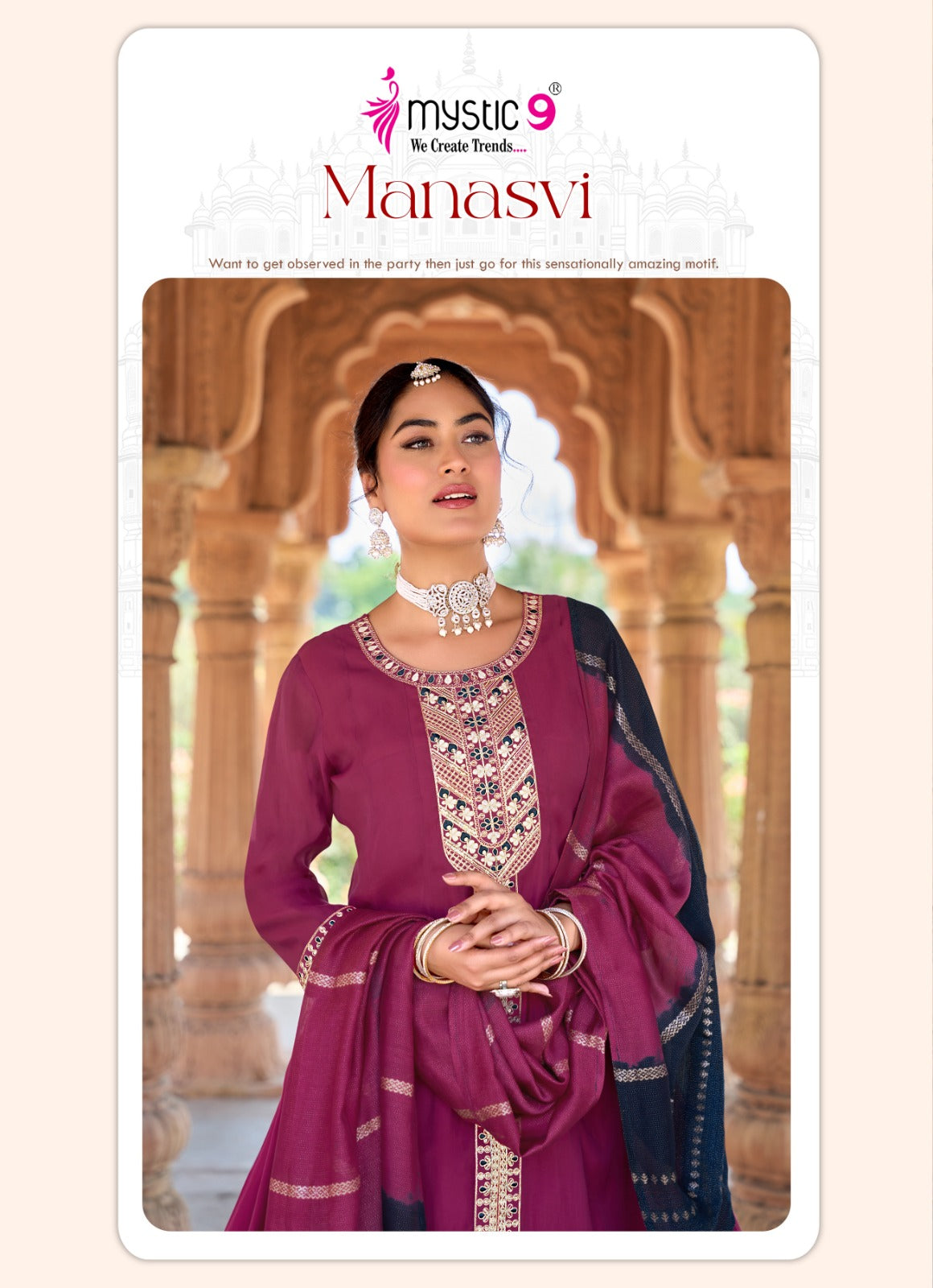 Manasvi Vol 1 Mystic 9 Chanderi Readymade Anarkali Suits Wholesaler Ahmedabad