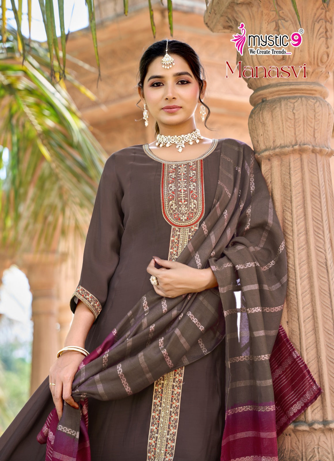 Manasvi Vol 1 Mystic 9 Chanderi Readymade Anarkali Suits Wholesaler Ahmedabad