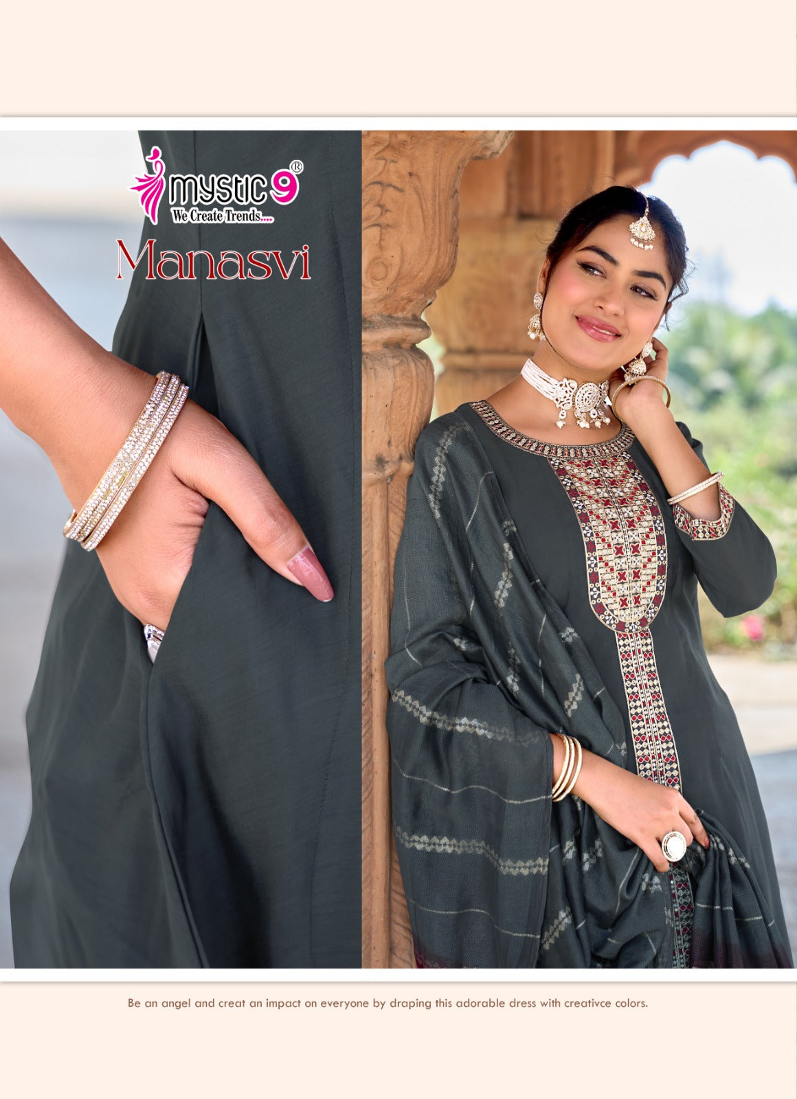 Manasvi Vol 1 Mystic 9 Chanderi Readymade Anarkali Suits Wholesaler Ahmedabad