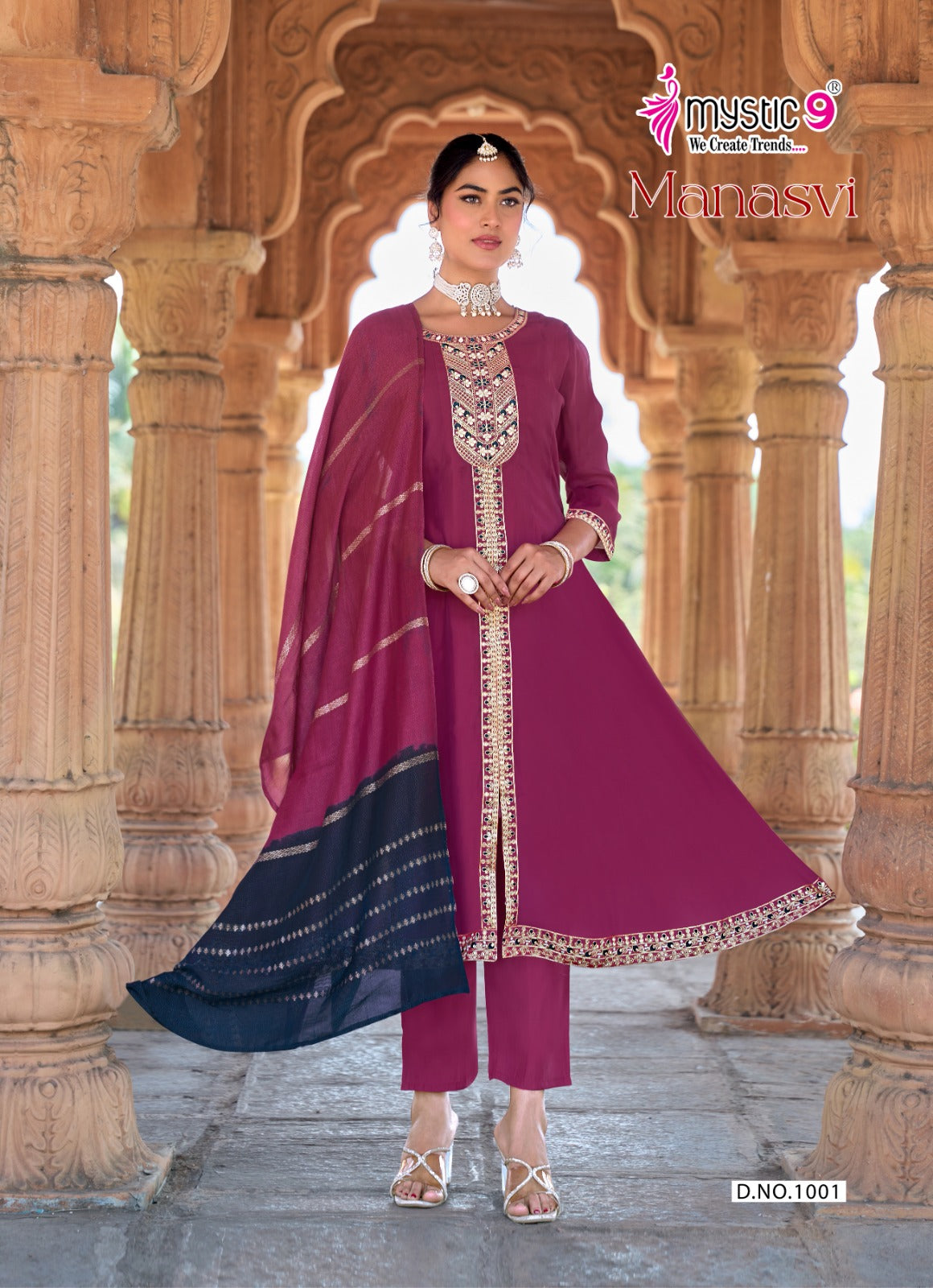 Manasvi Vol 1 Mystic 9 Chanderi Readymade Anarkali Suits Wholesaler Ahmedabad