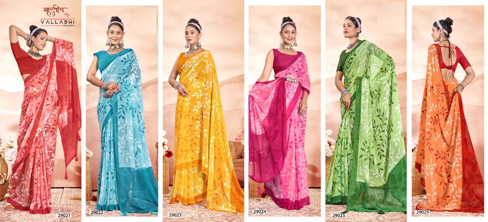 Manasvi Vol 5 Vallabhi Prints Georgette Sarees Supplier Gujarat