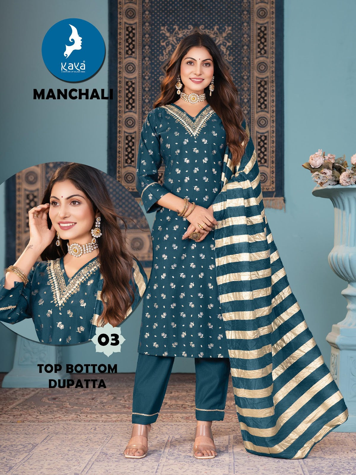 Manchali Kaya Readymade Pant Style Suits Exporter India