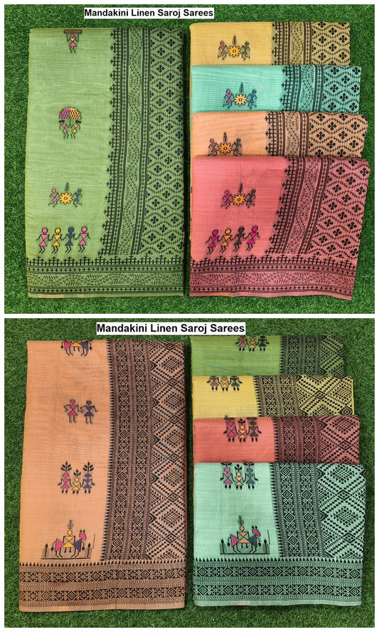 Mandakini Linen Saroj Sarees Manufacturer India