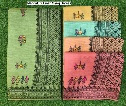 Mandakini Linen Saroj Sarees Manufacturer India