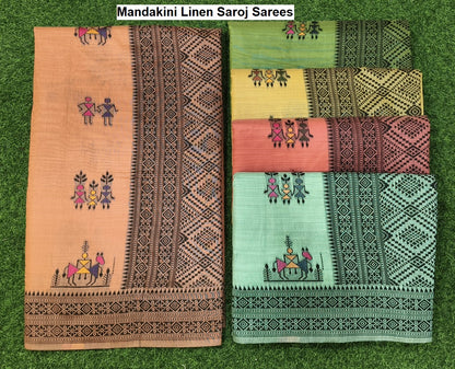 Mandakini Linen Saroj Sarees Manufacturer India