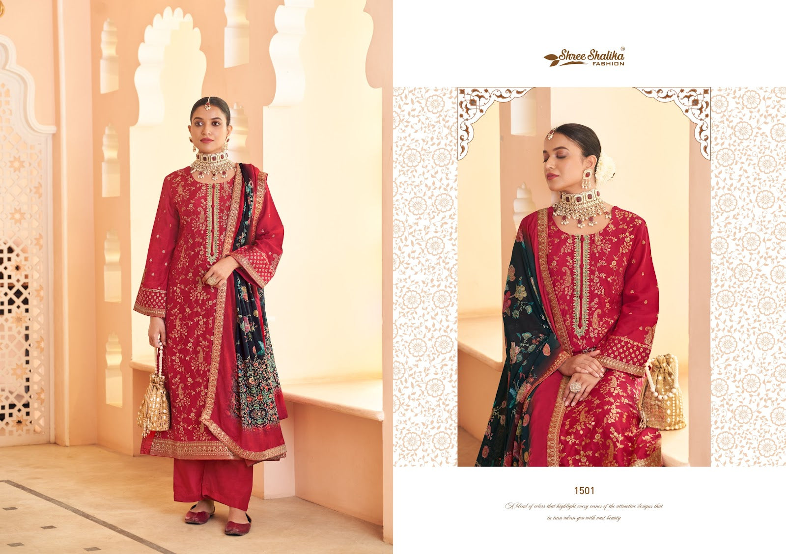 Mandakini Vol 15 Shree Shalika Fashion Dola Jacquard Pant Style Suits Manufacturer