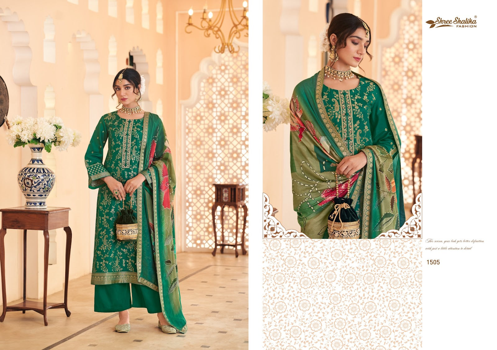 Mandakini Vol 15 Shree Shalika Fashion Dola Jacquard Pant Style Suits Manufacturer