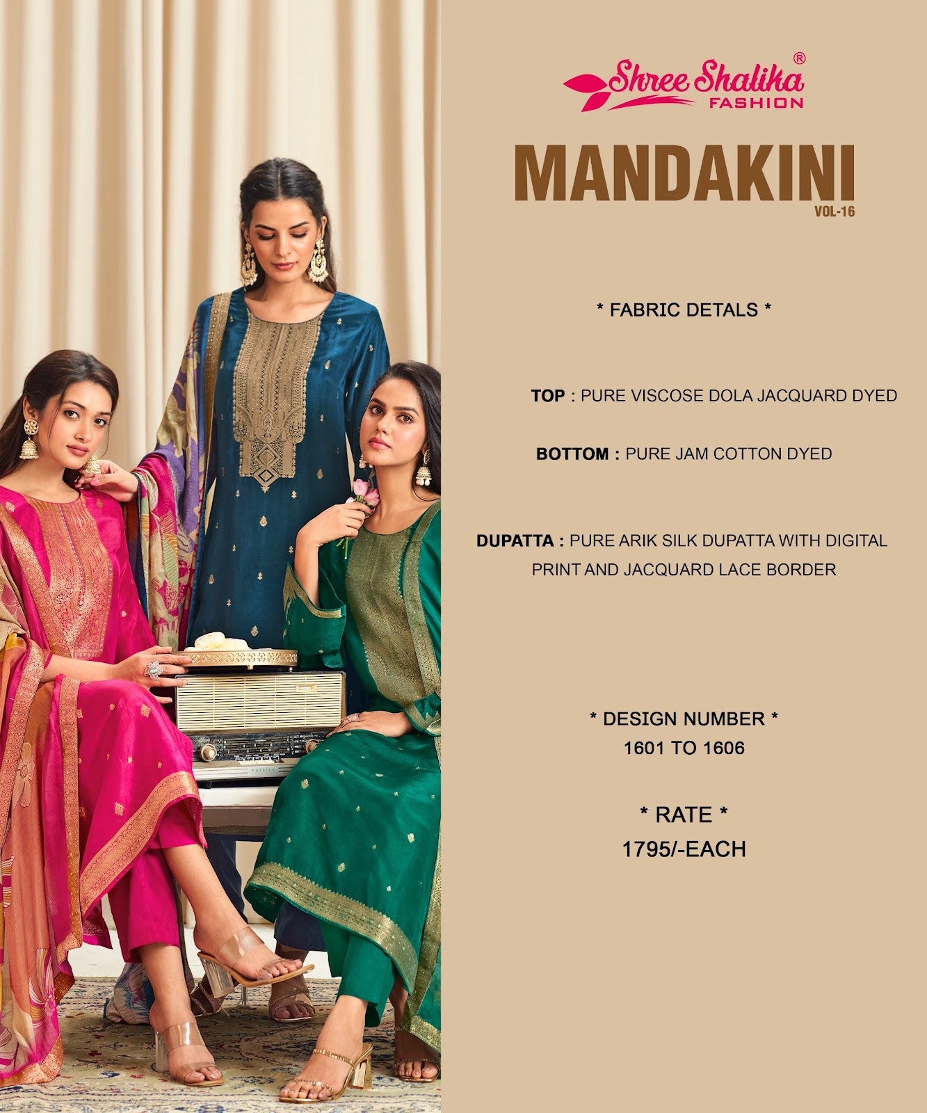 Mandakini Vol 16 Shree Shalika Fashion Pure Viscose Pant Style Suits Supplier Gujarat