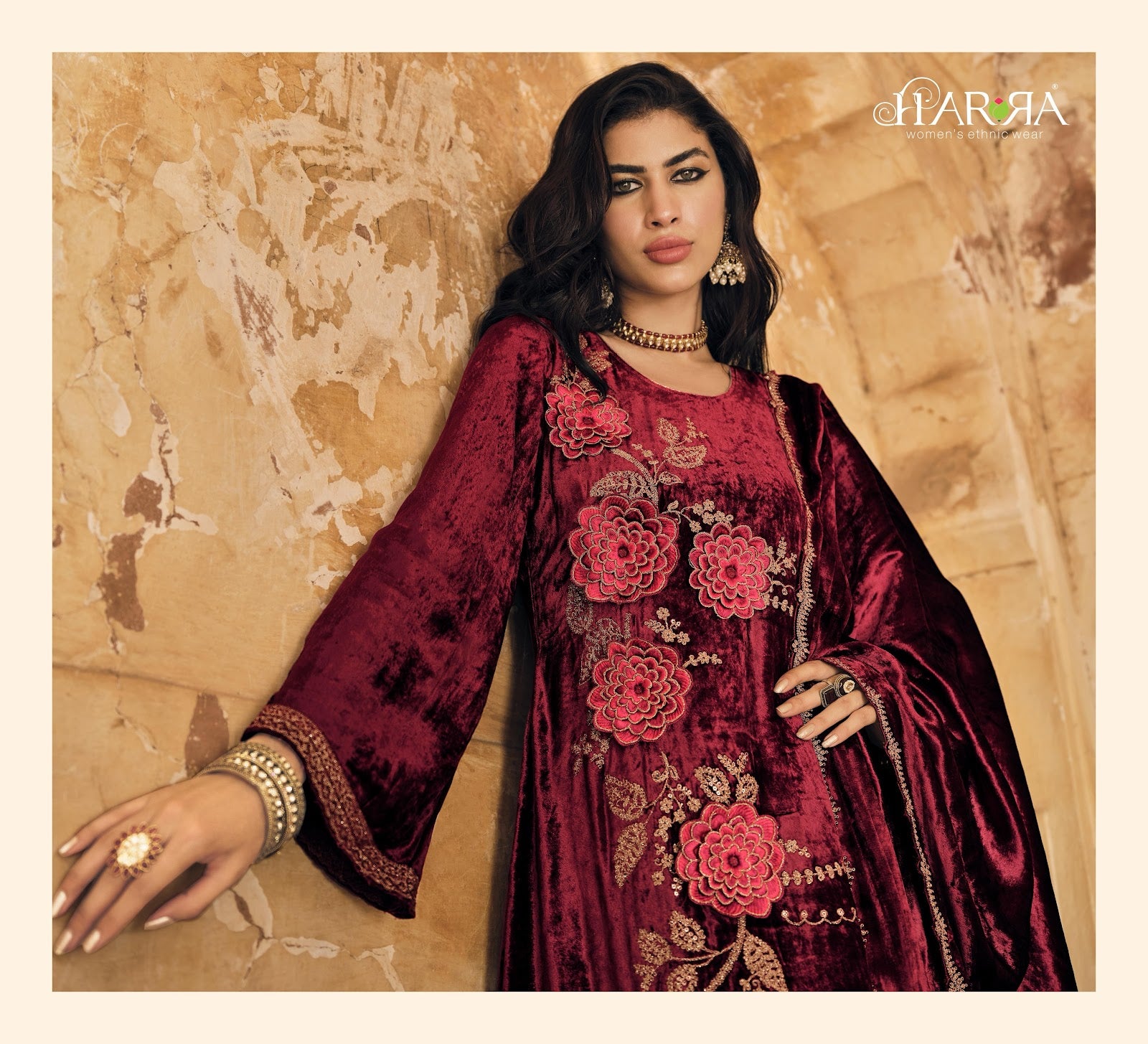 Mandala Harra Pure Viscose Velvet Suits Wholesale Price
