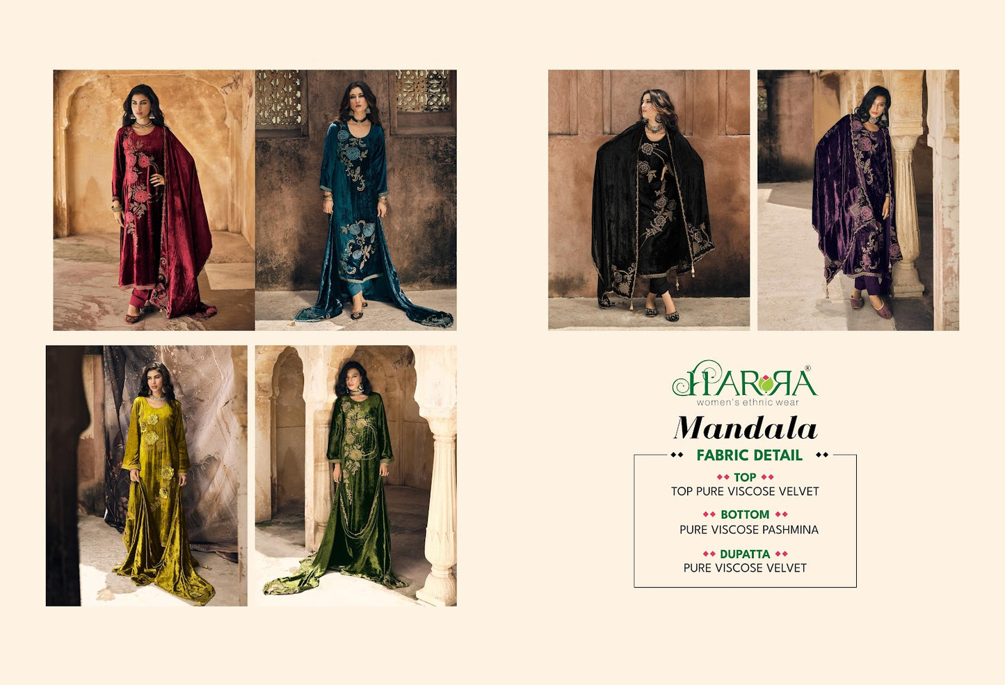 Mandala Harra Pure Viscose Velvet Suits Wholesale Price