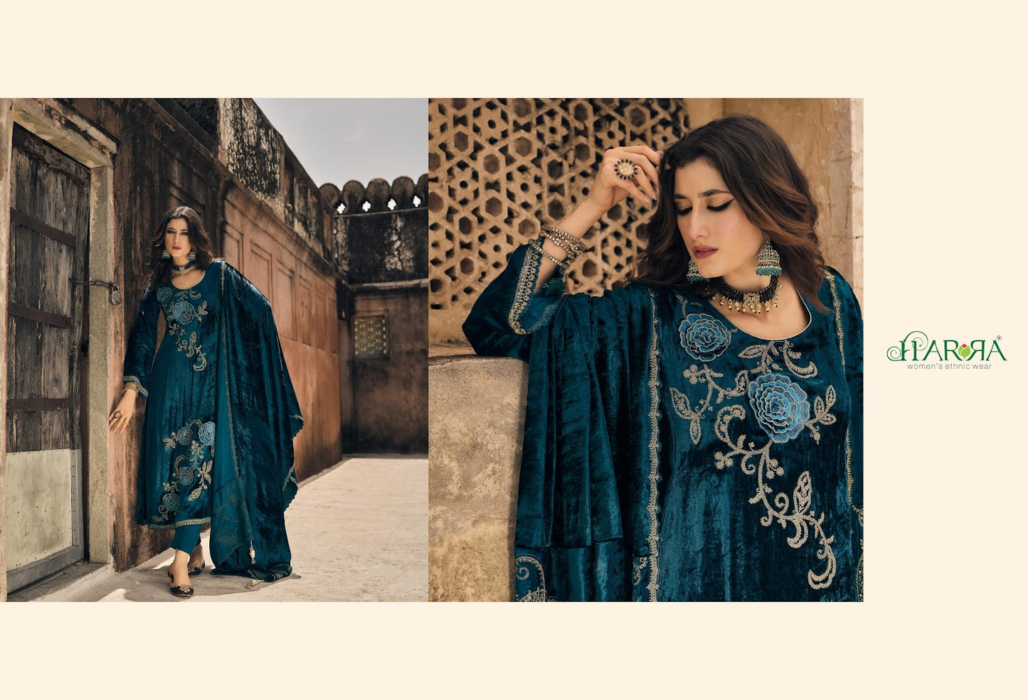 Mandala Harra Pure Viscose Velvet Suits Wholesale Price