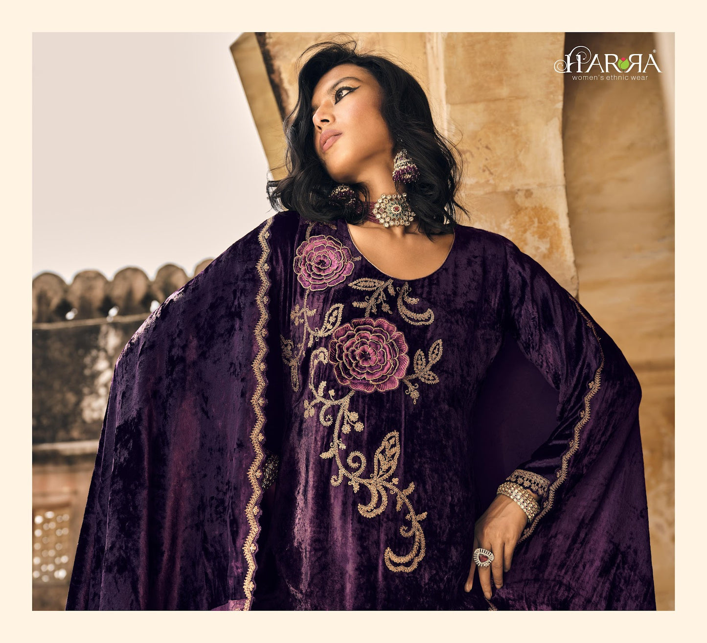 Mandala Harra Pure Viscose Velvet Suits Wholesale Price