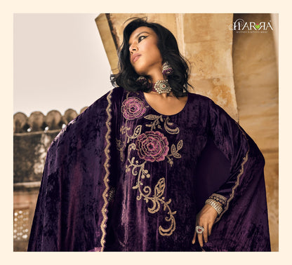 Mandala Harra Pure Viscose Velvet Suits Wholesale Price