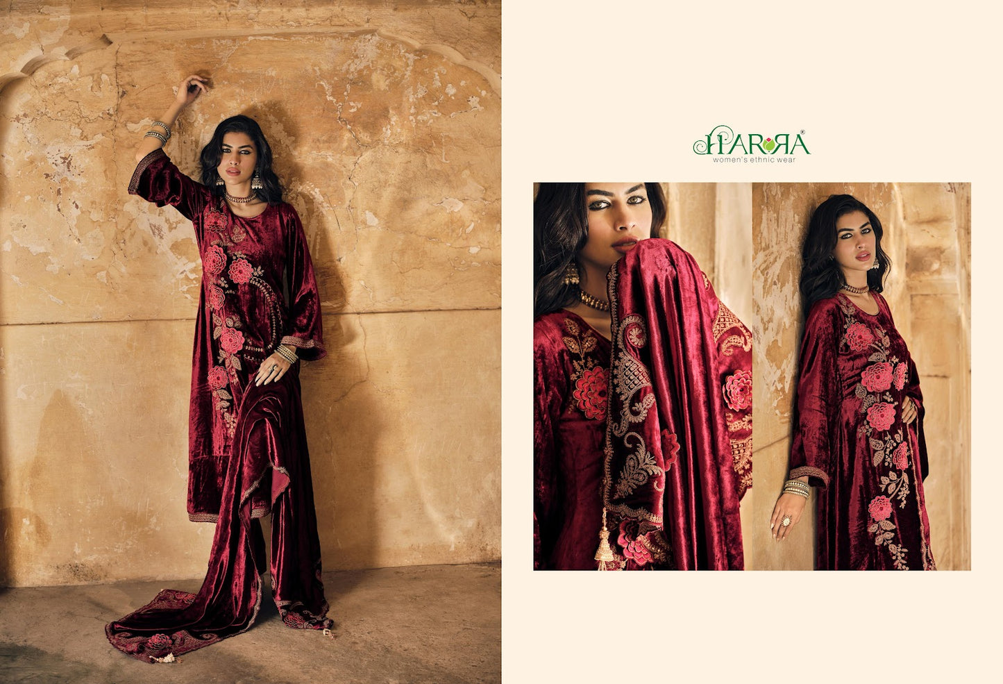 Mandala Harra Pure Viscose Velvet Suits Wholesale Price