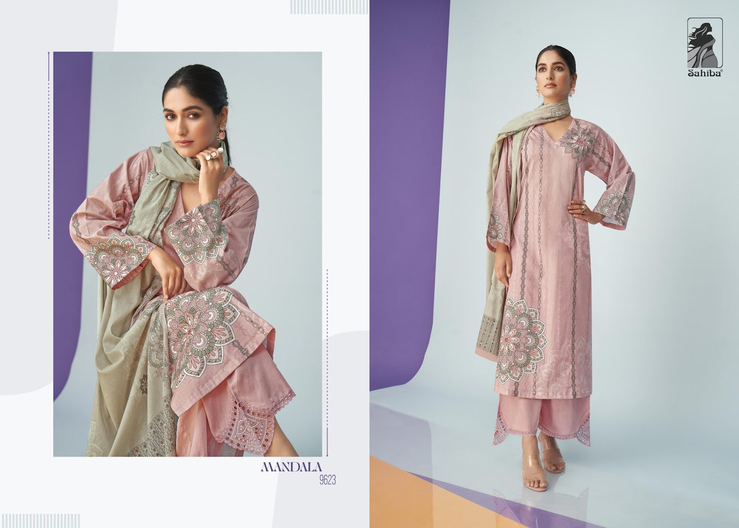 Mandala Sahiba Cotton Lawn Pant Style Suits Manufacturer Ahmedabad
