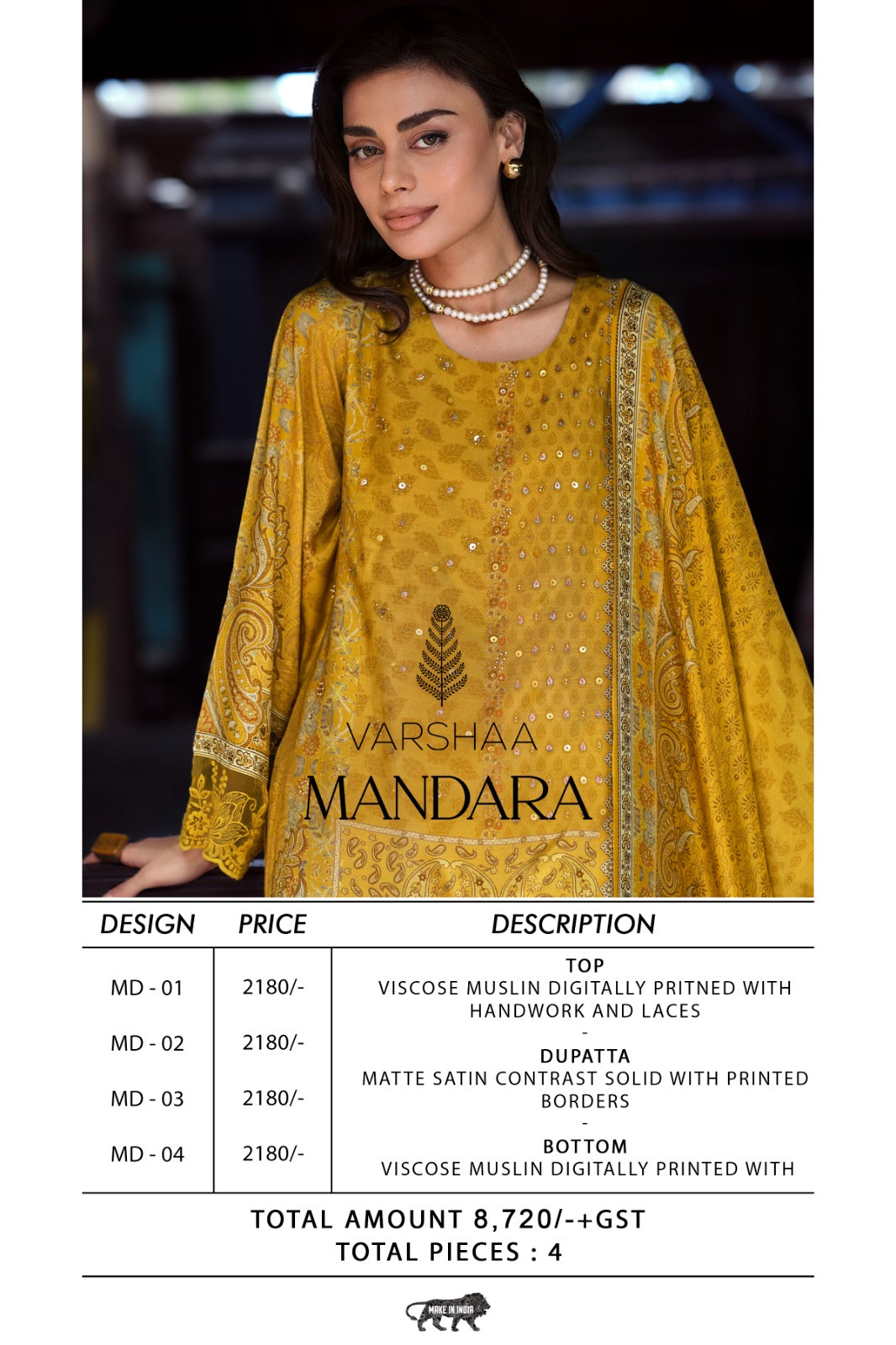 Mandara Varshaa Viscose Muslin Pant Style Suits Wholesale