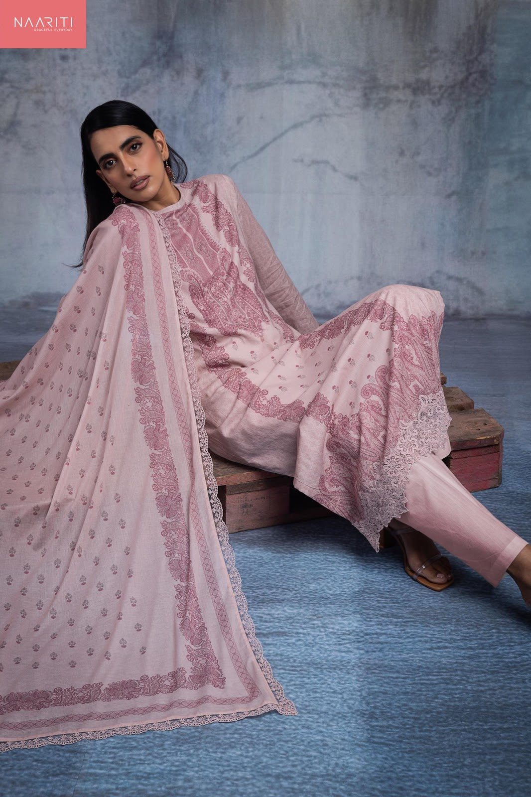 Mandari Naariti Cotton Lawn Pant Style Suits Wholesale