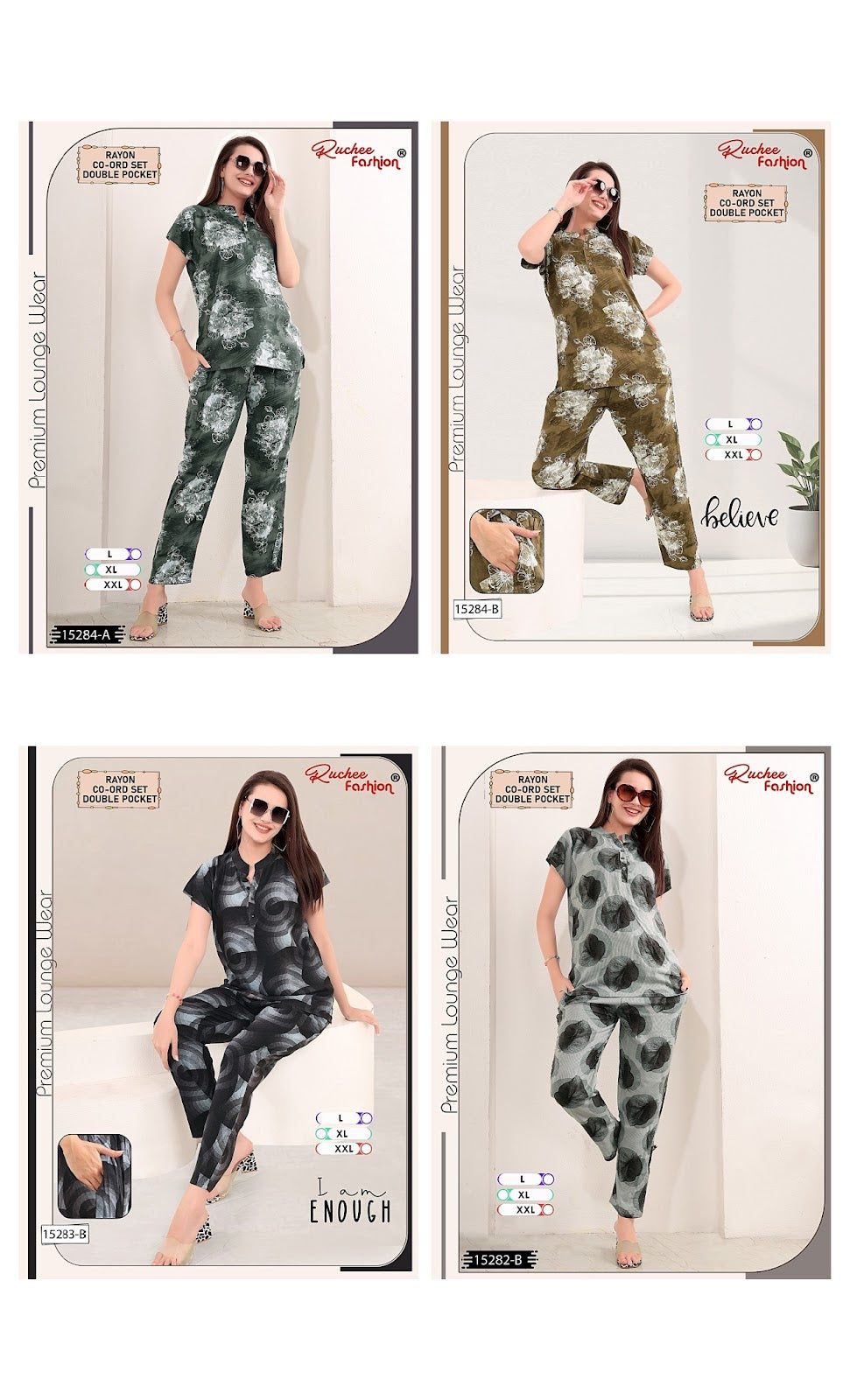 Mandarin Collar 0907 Ruchee Fashion Rayon Co Ord Set Exporter Ahmedabad