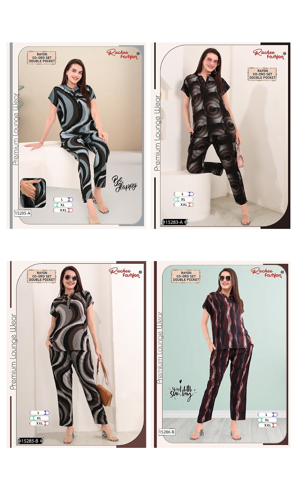 Mandarin Collar 0907 Ruchee Fashion Rayon Co Ord Set Exporter Ahmedabad