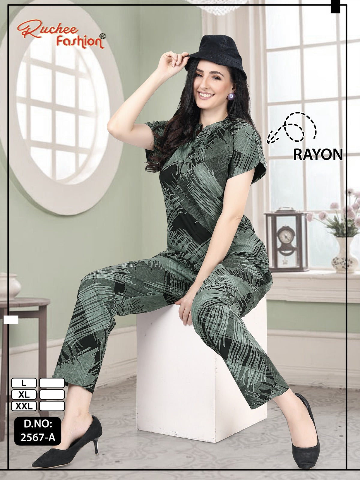 Mandarin Collar Ruchee Fashion Rayon Co Ord Set Manufacturer