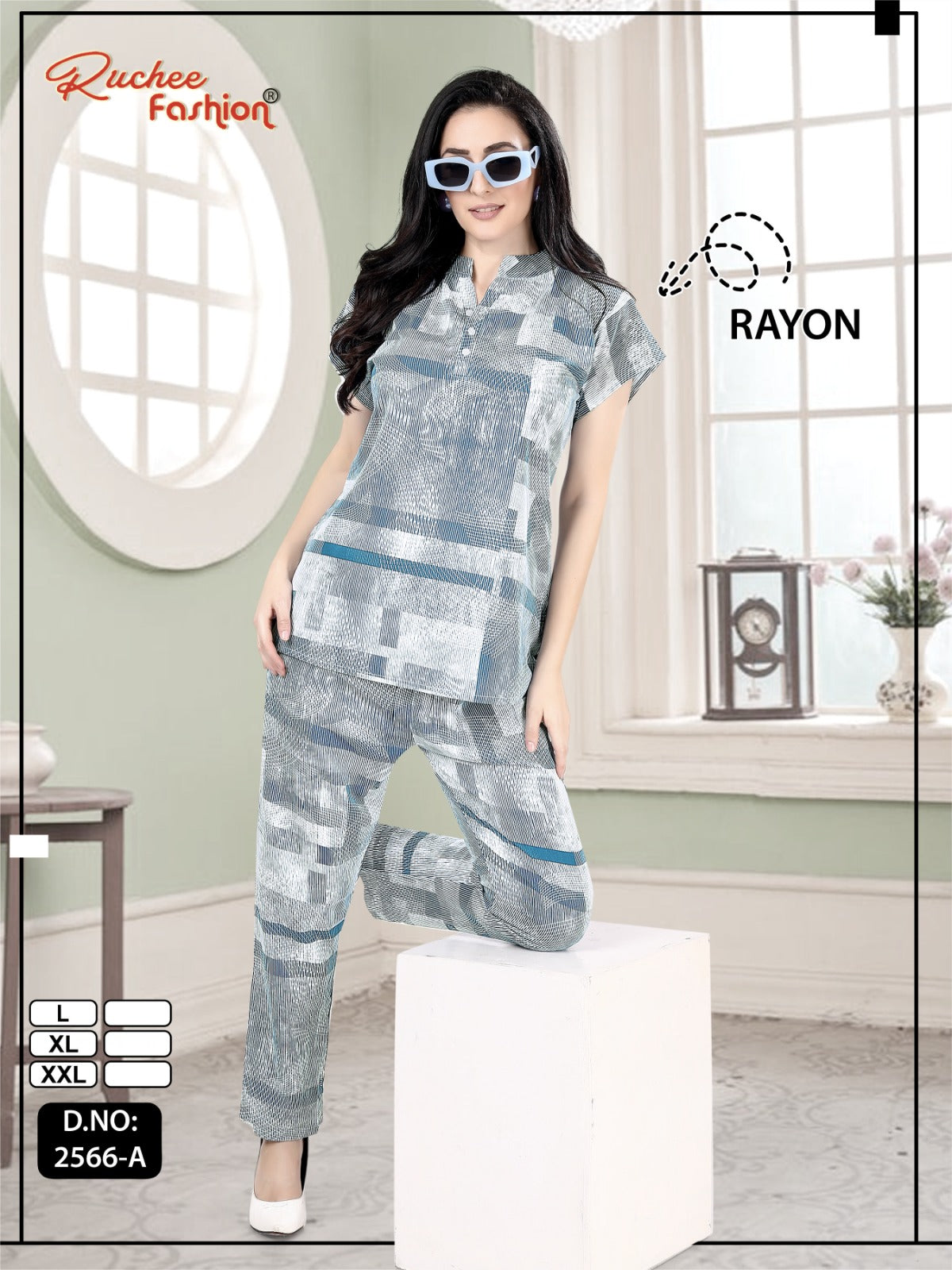 Mandarin Collar Ruchee Fashion Rayon Co Ord Set Manufacturer